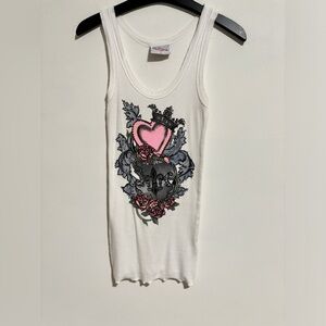 ANKH ROYALTY RIBBED TANK TOP SIZE SMALL WHITE